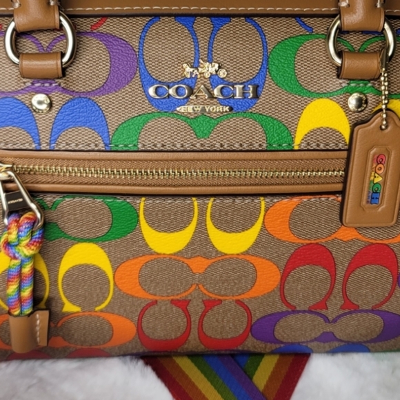 NWT Coach Rainbow Signature Purchase Bag - Picture 4 of 11
